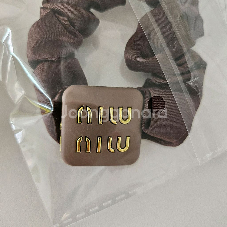 미우미우 헤어 슈슈 머리끈 머리묶이 브라운 1P--2