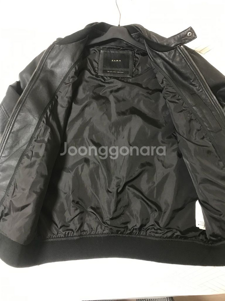 ZARA 램스킨 블랙 레더 가죽자켓 판매합니다--1