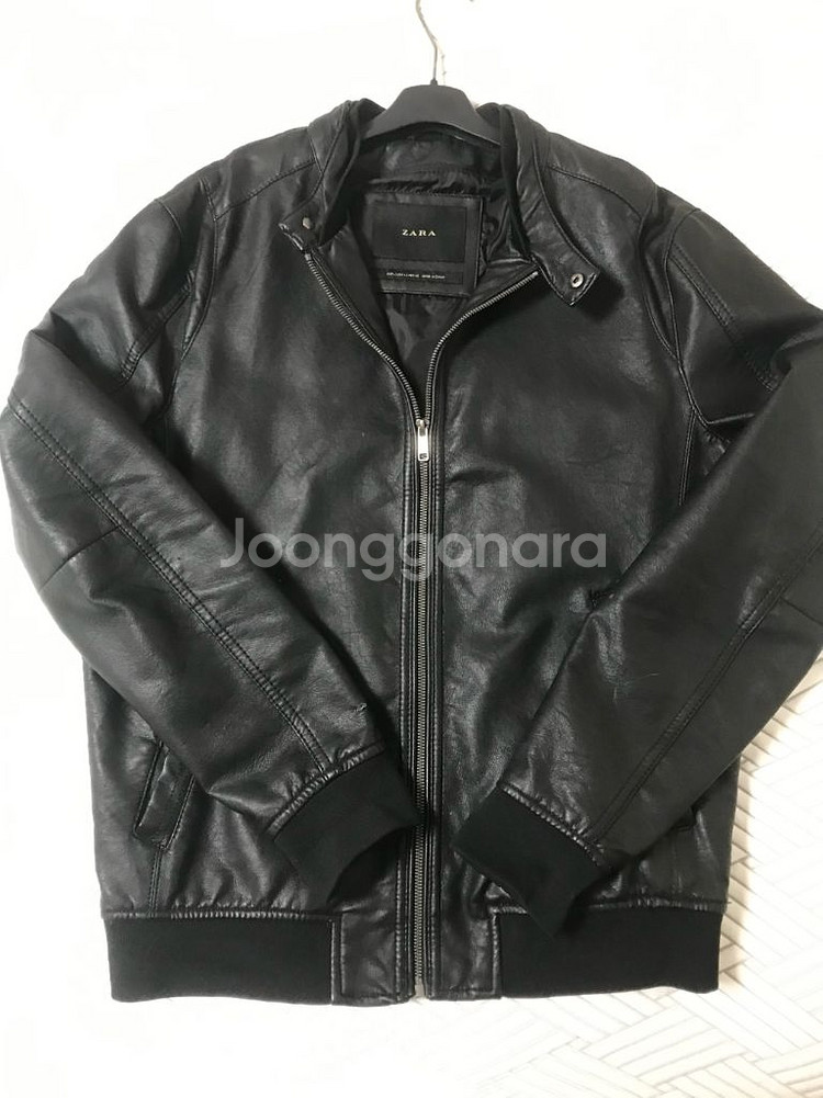 ZARA 램스킨 블랙 레더 가죽자켓 판매합니다--0