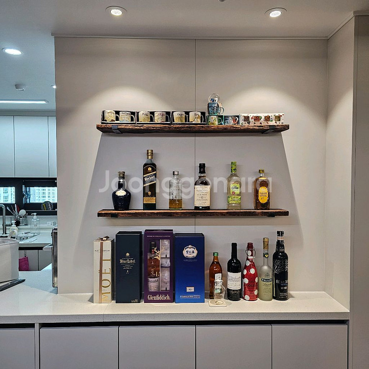 100년이상된 올드오크 빈티지 고재 벽선반 카페벽선반--4