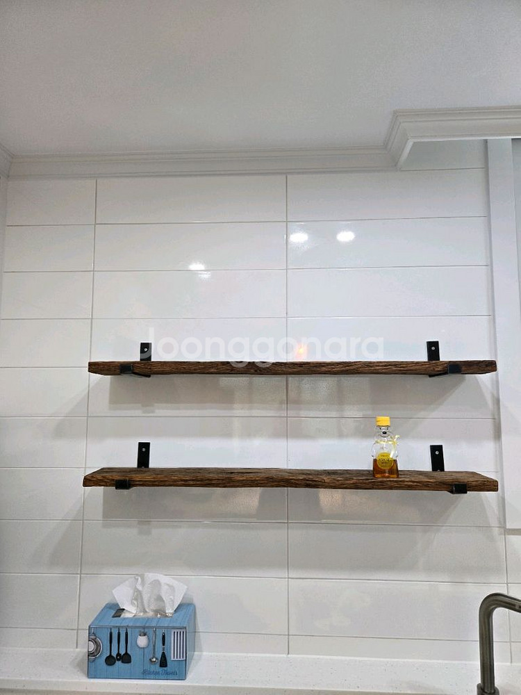 100년이상된 올드오크 빈티지 고재 벽선반 카페벽선반--5