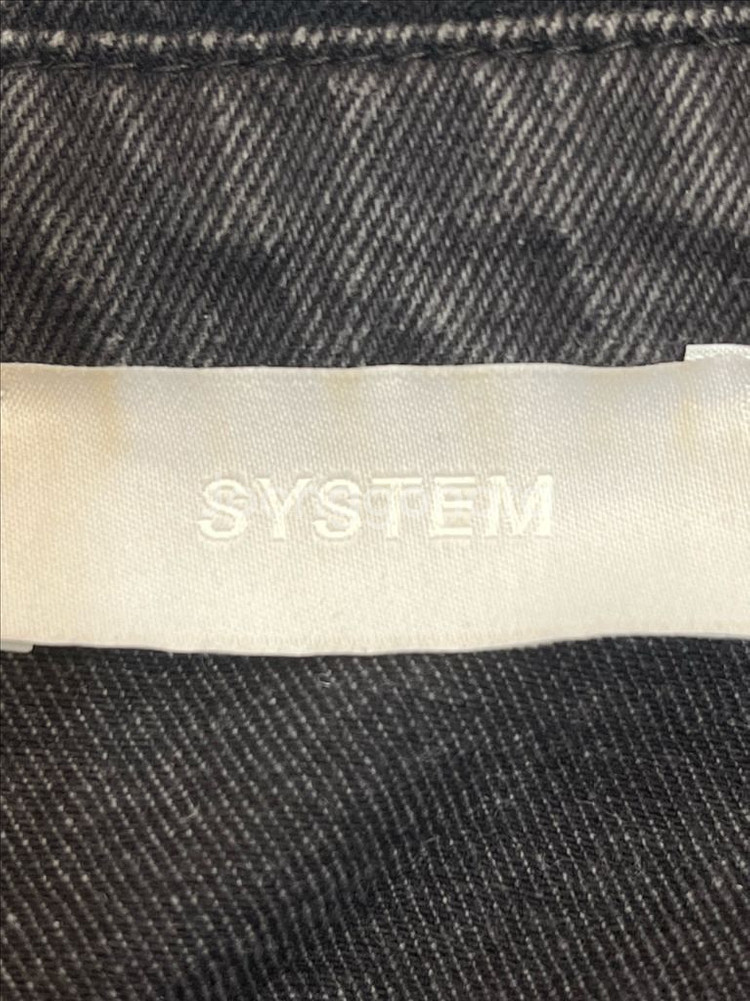 금요일까지판매2023년SYSTEM 흑청 데님 크롭 자켓--6