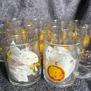 옛날 빈티지 매일우유 어린왕자 손잡이컵 유리컵 팝니다