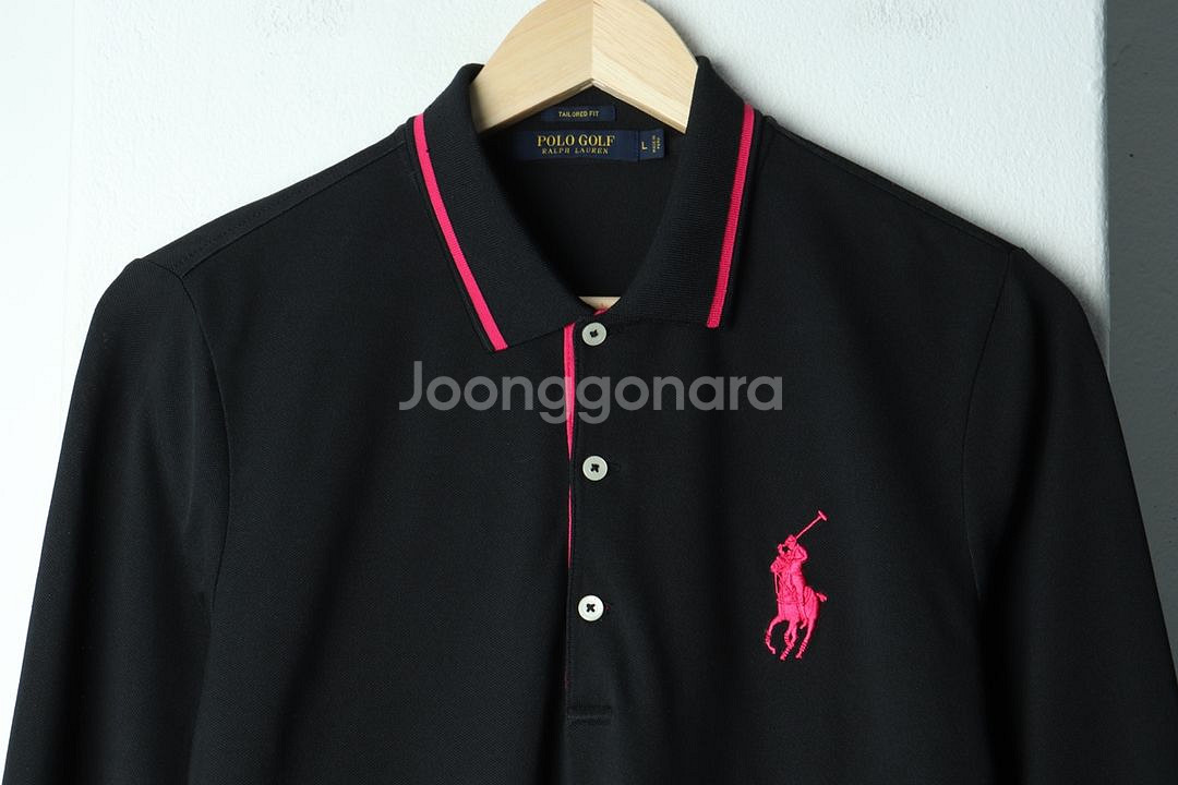 (L-XL) 폴로 랄프로렌 카라 긴팔티셔츠 블랙--2