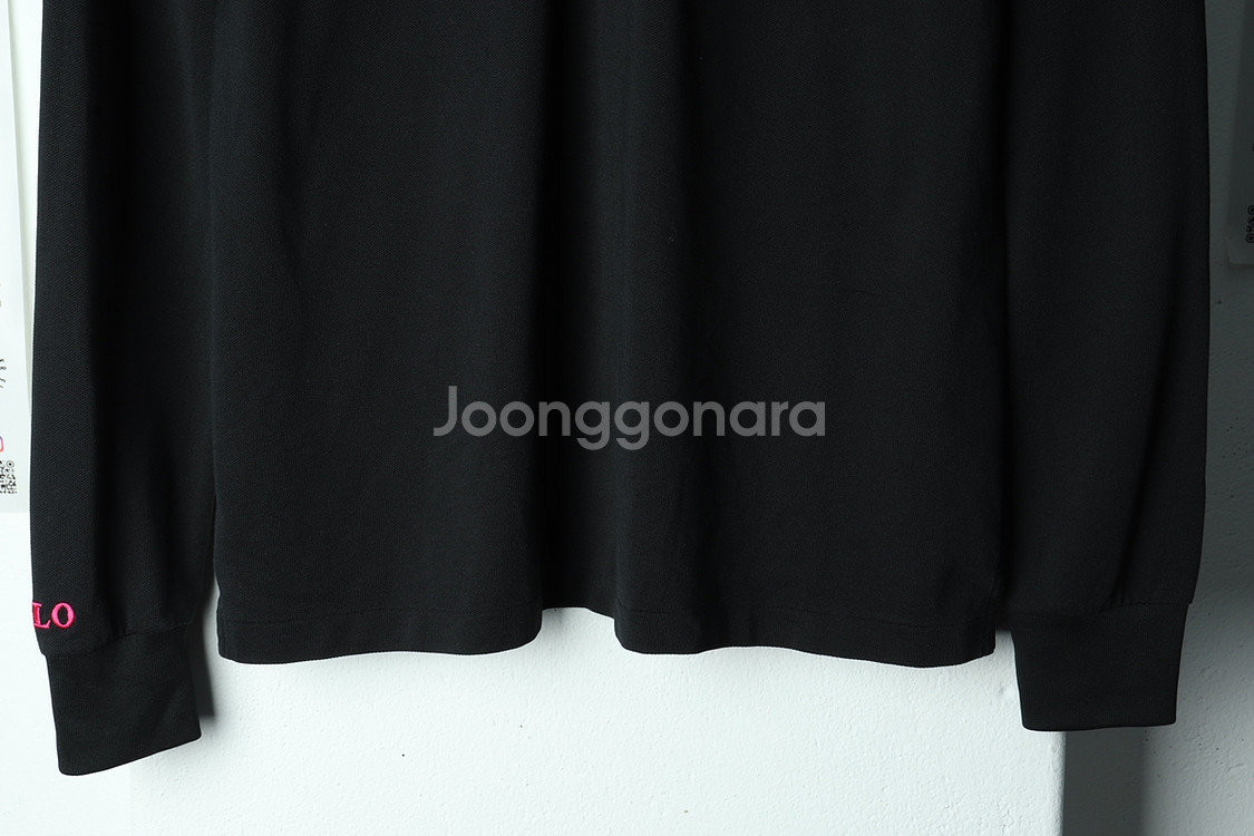 (L-XL) 폴로 랄프로렌 카라 긴팔티셔츠 블랙--3
