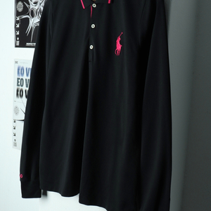 (L-XL) 폴로 랄프로렌 카라 긴팔티셔츠 블랙