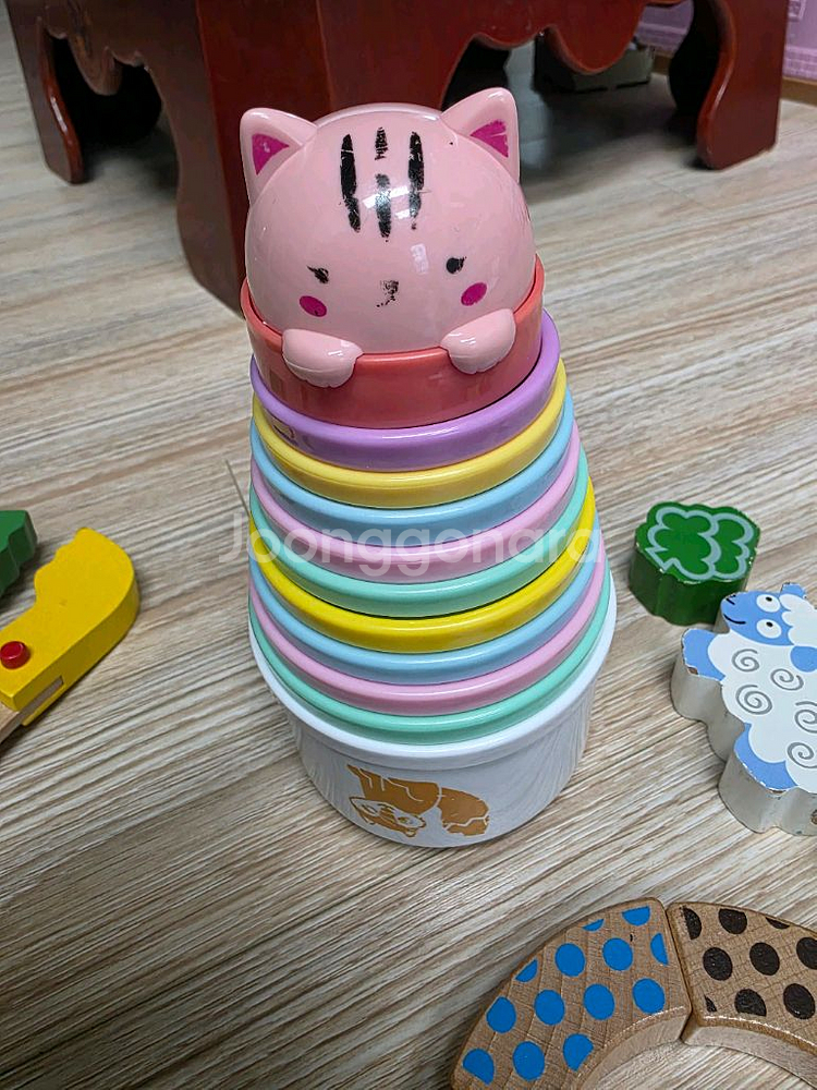 아기장난감 원목장난감 컵쌓기외 일괄--1