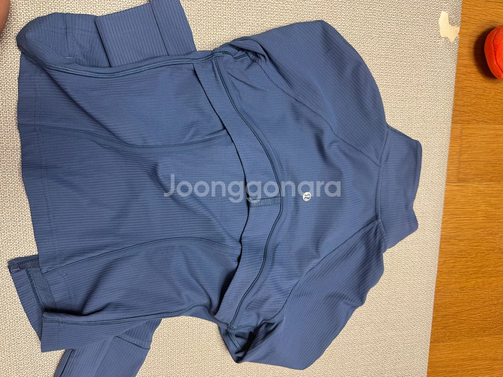 룰루레몬 크롭 디파인 리브드 자켓 블루 트윌--2