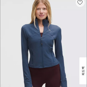 룰루레몬 크롭 디파인 리브드 자켓 블루 트윌