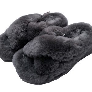 눅눅 여성 양털 크로스 슬라이드(UK4,UK5,UK6)