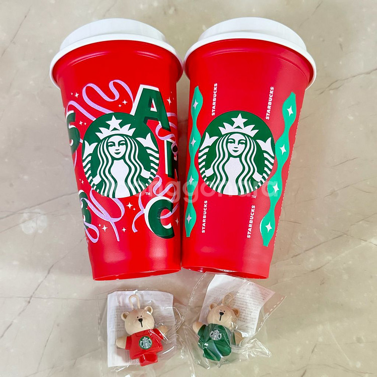스타벅스 리유저블 텀블러 + 베어리 홀캡 2세트(반택)--0