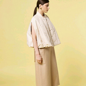 한섬 래트 [새옷] 레터링 드로우스트링 패딩 베스트