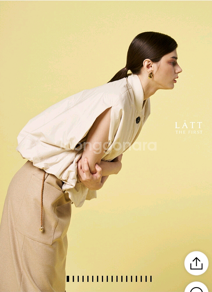 한섬 래트 [새옷] 레터링 드로우스트링 패딩 베스트--1