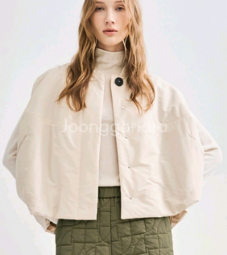 한섬 래트 [새옷] 레터링 드로우스트링 패딩 베스트--2