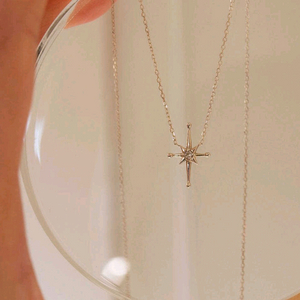 14k 꼬냑다이아 별빛 별 목걸이