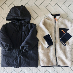 120사이즈 무신사키즈 다운패딩 재주소년 롱후리스