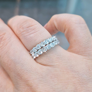 14k 화이트골드 천연 다이아몬드 쌍반지 12호