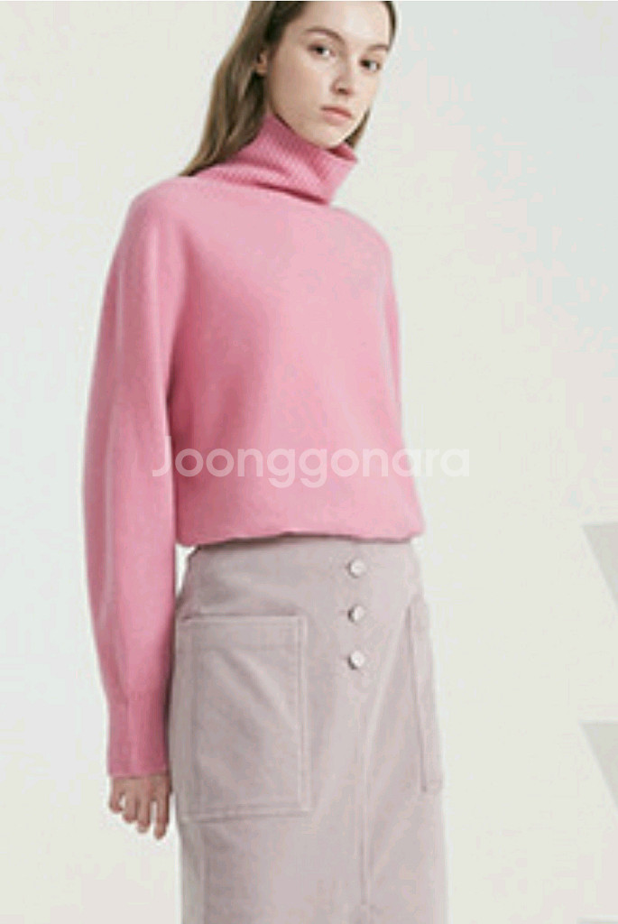 한섬 타임 캐시미어 하이넥 니트탑--0