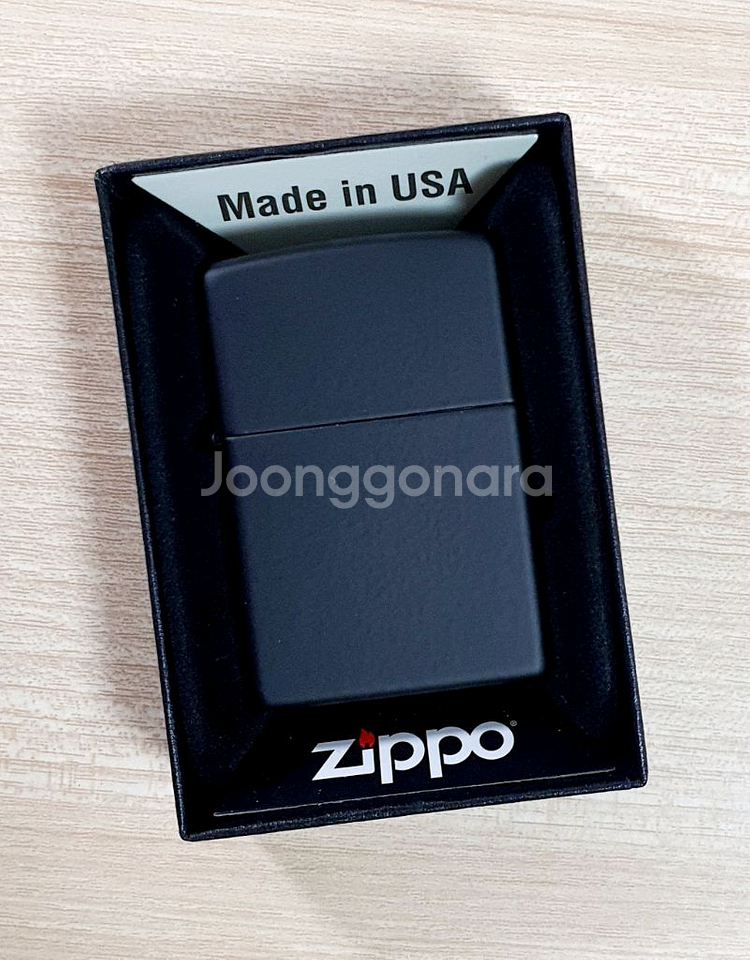 지포 정품 레귤러 블랙 매트 라이터 - G038--0