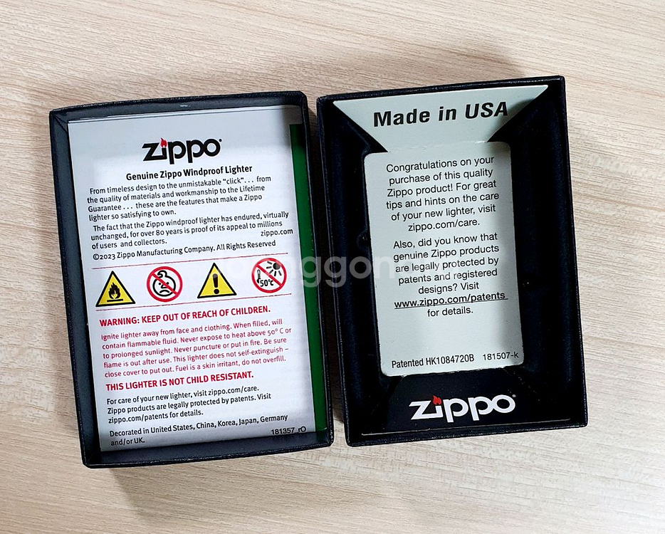 지포 정품 레귤러 블랙 매트 라이터 - G038--3