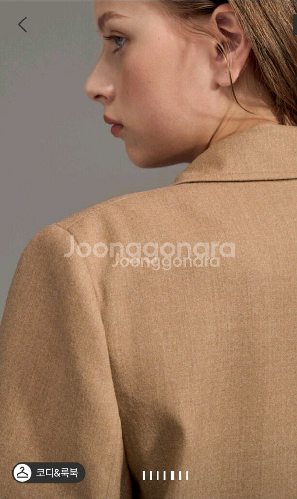 한섬 랑방[새옷]울블렌드 싱글 자켓&로고브로치--2