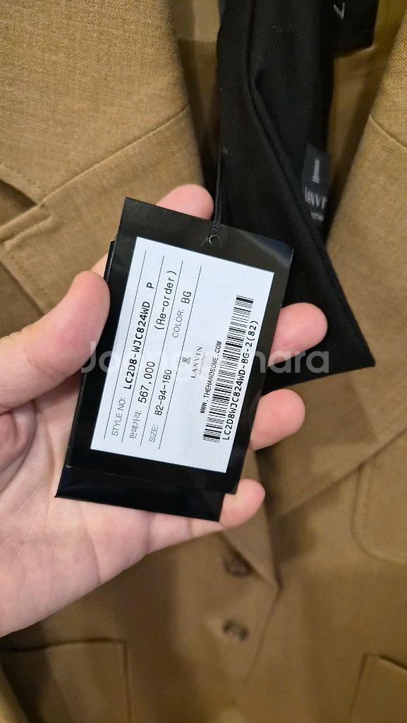 한섬 랑방[새옷]울블렌드 싱글 자켓&로고브로치--7