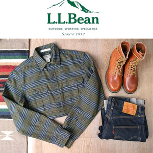 L.L BEAN 엘엘빈 코튼100% 체크남방최상 컨디션