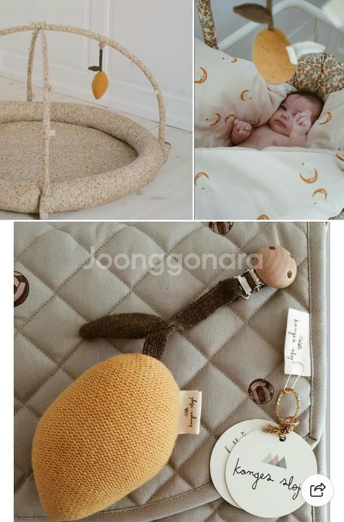 새상품 콩제슬래드 유모차 딸랑이 레몬--1