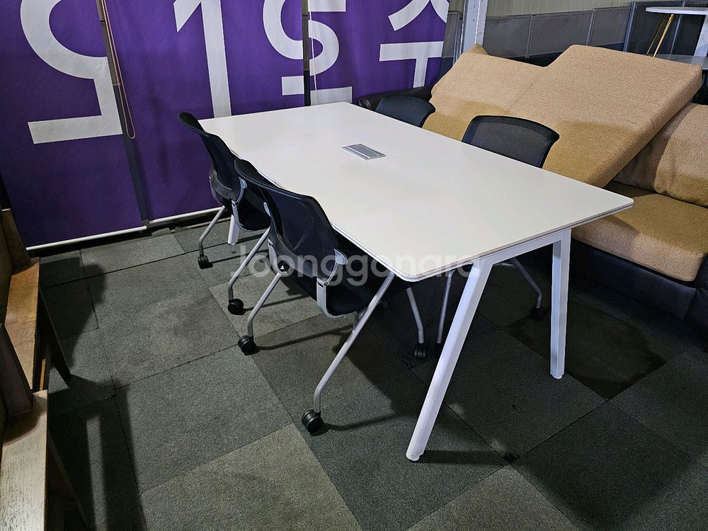 회탁 회의용의자 카페의자 탁자 중고 4인용 세트가격입니--3