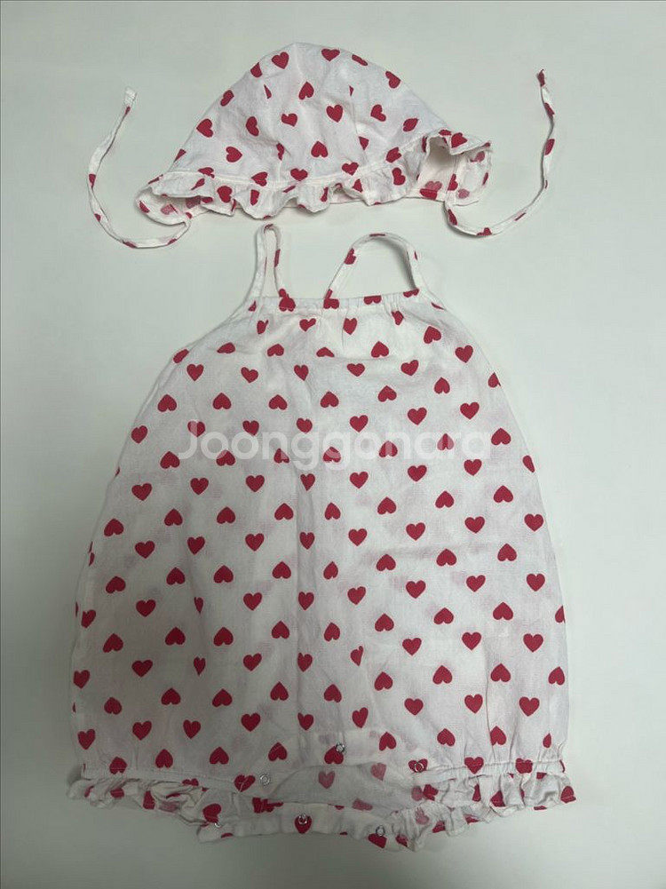 꼬숑 하트롬퍼 하트보넷 일괄 12-18m--0