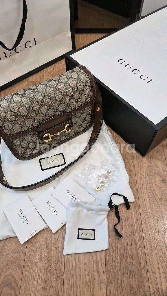 구찌 홀스빗 1995 미디엄 숄더백--1