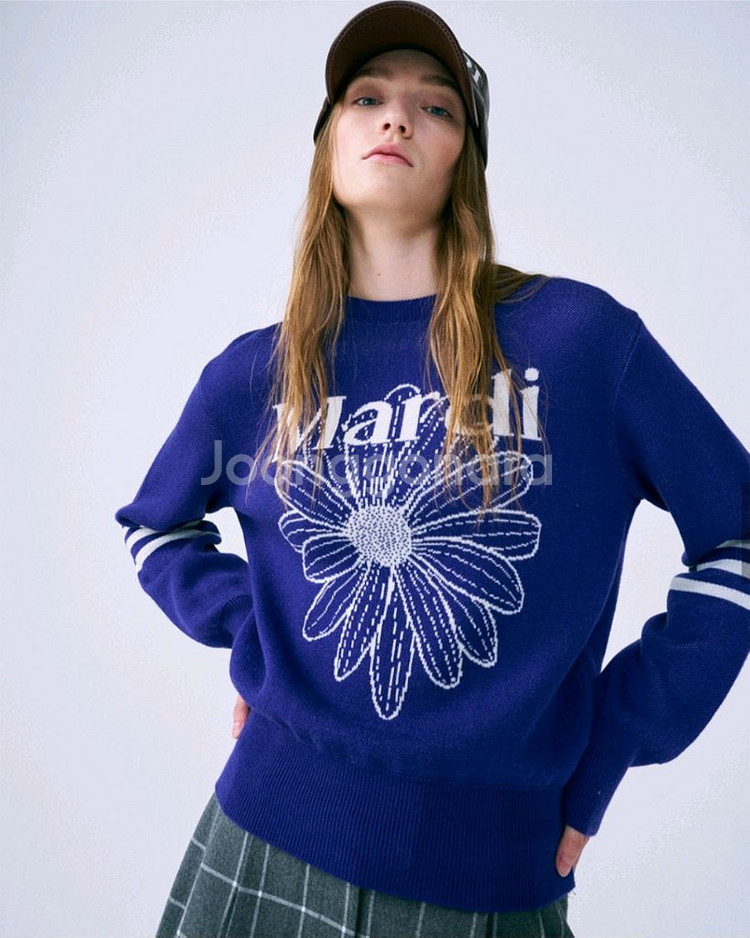 마르디 플라워 니트 풀오버 퍼플M--0