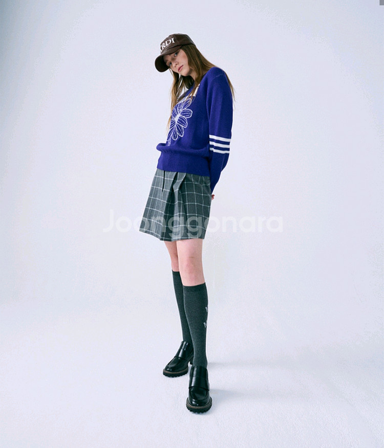 마르디 플라워 니트 풀오버 퍼플M--1