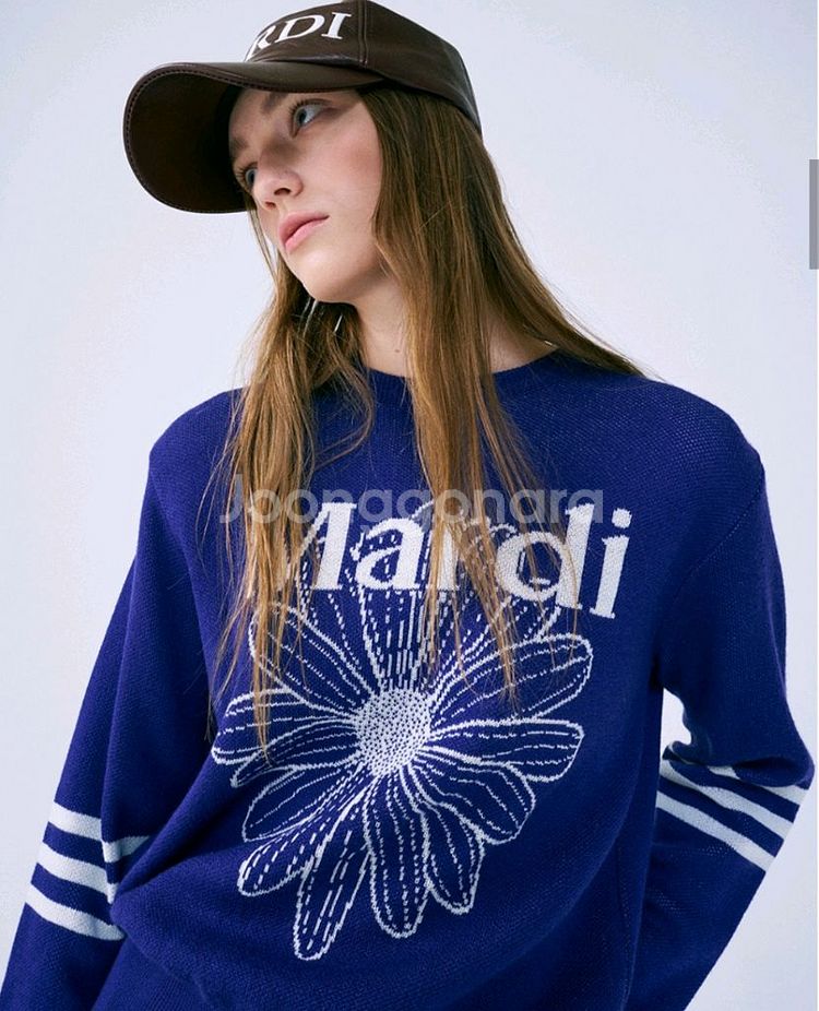 마르디 플라워 니트 풀오버 퍼플M--2