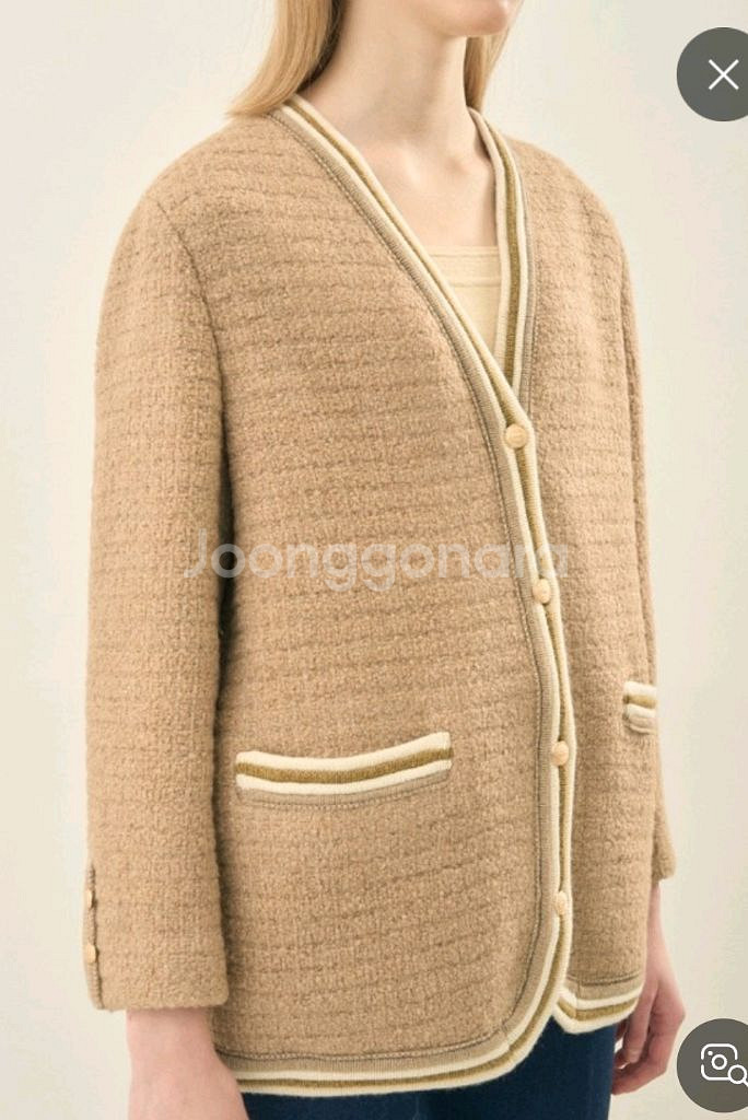 한섬 더캐시미어 카멜 블렌드 컬러 라인 재킷--0