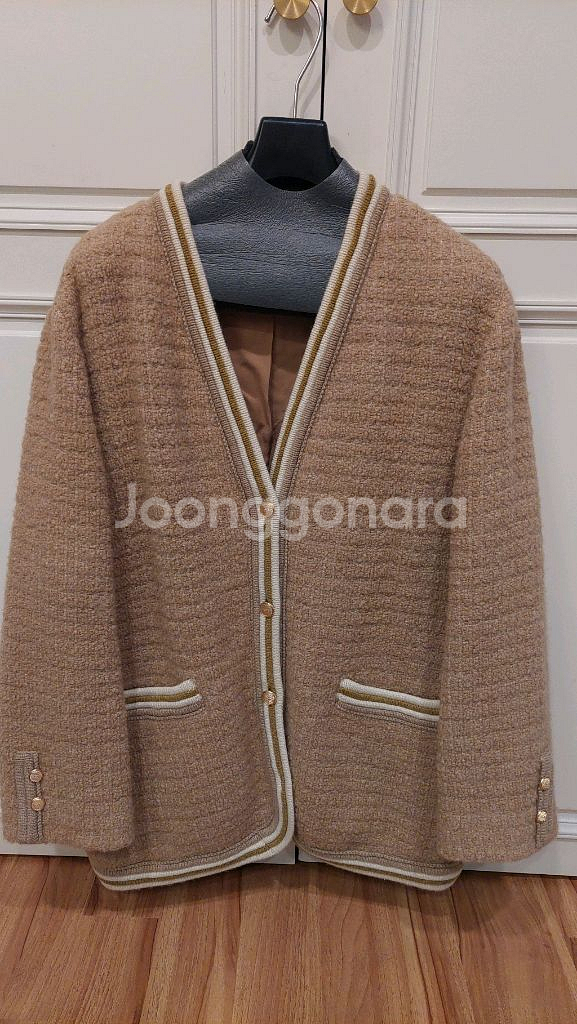 한섬 더캐시미어 카멜 블렌드 컬러 라인 재킷--6