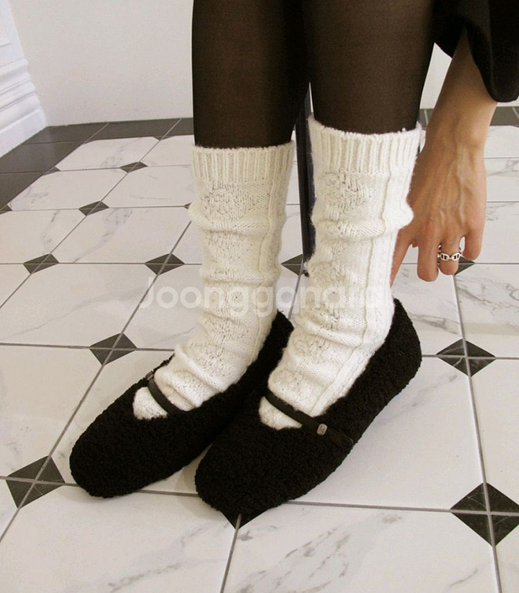 NUUS 누스 미아 시어링 메리제인 플랫--0