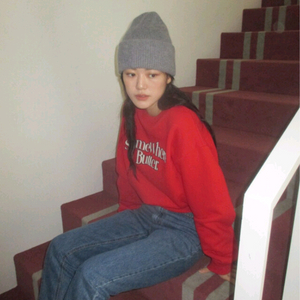 썸웨어버터 뉴 웨이브 로고 스웻셔츠 -레드