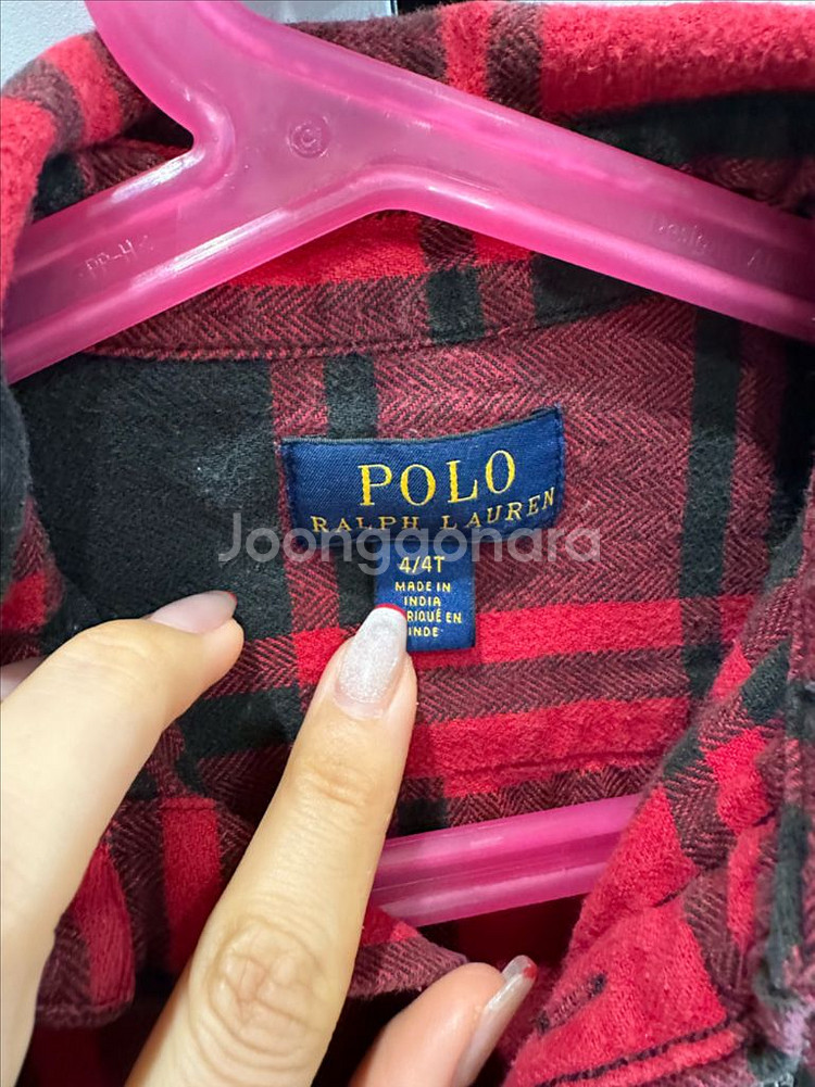 폴로 키즈 체크 셔츠 남방 4T--2