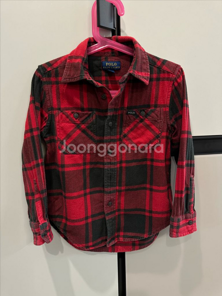 폴로 키즈 체크 셔츠 남방 4T--0