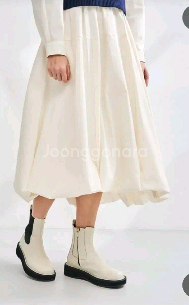 한섬 래트 니팅 블록 레이어드 니트 드레스--2