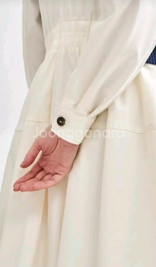 한섬 래트 니팅 블록 레이어드 니트 드레스--4