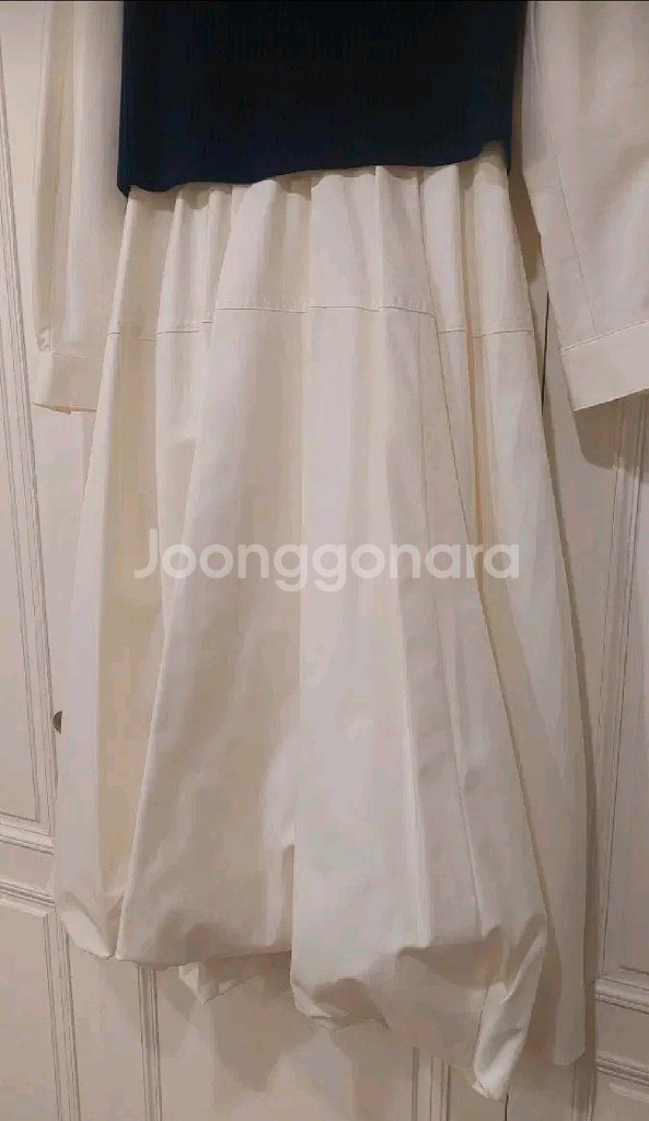 한섬 래트 니팅 블록 레이어드 니트 드레스--6