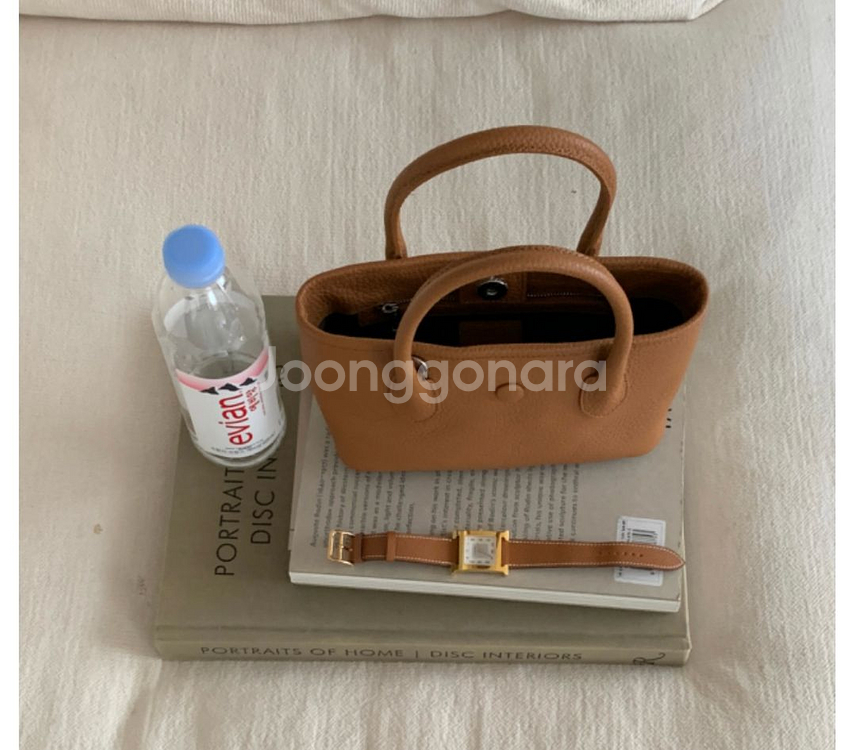 봉긋 덤덤오픈토트 미니 토고가죽 카멜--1