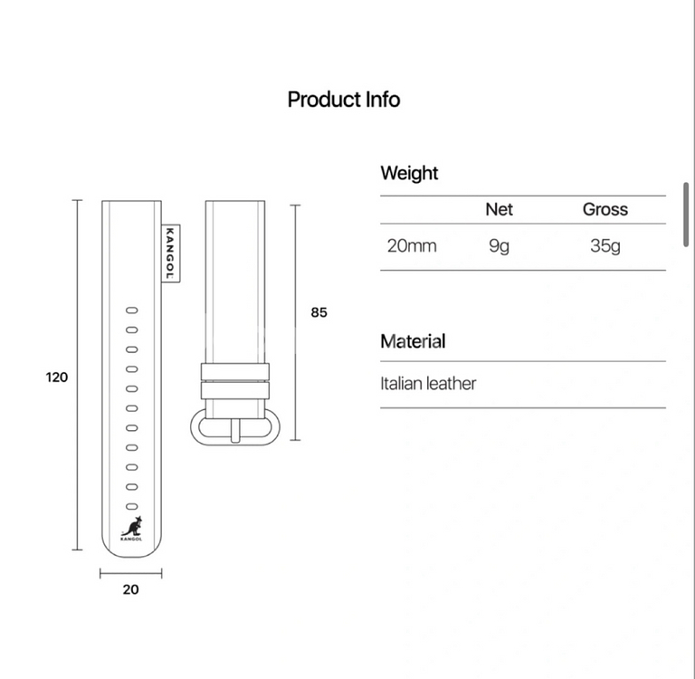 [스마트워치 밴드] 캉골 가죽 스트랩 - 미개봉 새제품--3