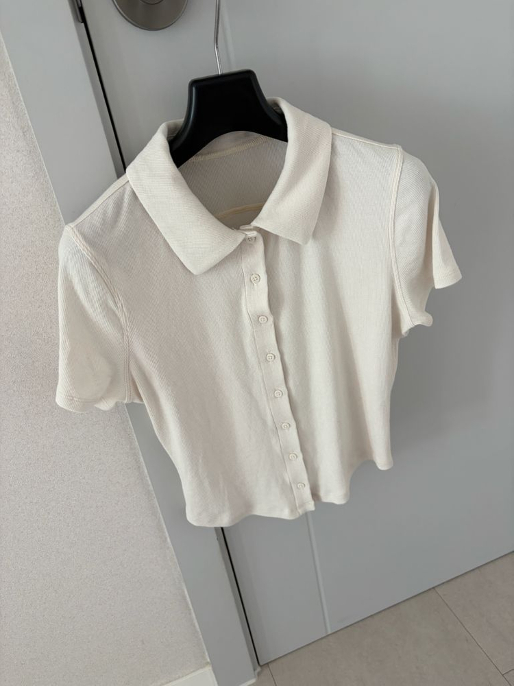 룰루레몬 버튼업 칼라드 숏슬리브 셔츠 (S사이즈)--4