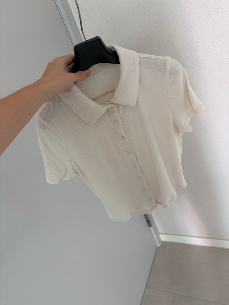 룰루레몬 버튼업 칼라드 숏슬리브 셔츠 (S사이즈)--5