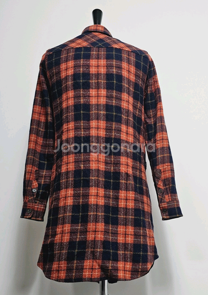 BCBG 체크셔츠 여성 모직 롱셔츠--3