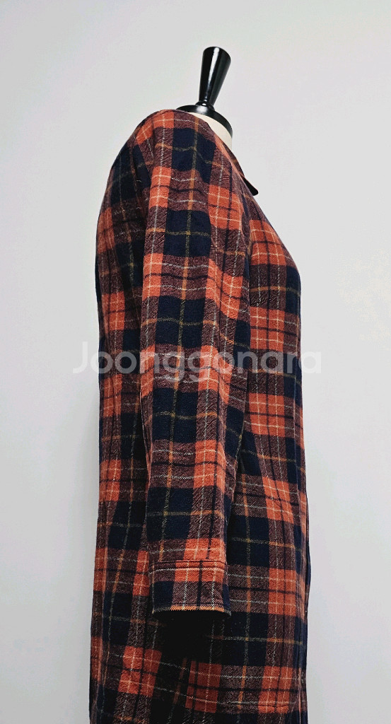 BCBG 체크셔츠 여성 모직 롱셔츠--2