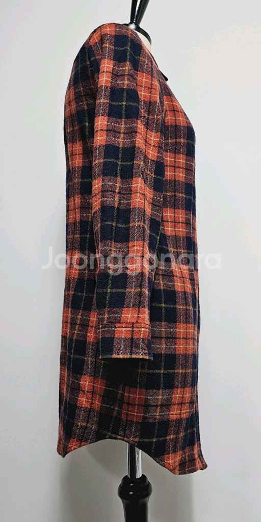 BCBG 체크셔츠 여성 모직 롱셔츠--1